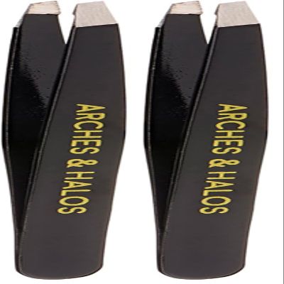 Arches & Halos Surgical Stainless Steel Eyebrow Tweezers - Groom, Pluck and Precisely Shape Brows - Ophthalmologist and Dermatologist Tested - 1 Pc (Pack of 2)