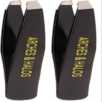 Arches & Halos Surgical Stainless Steel Eyebrow Tweezers - Groom, Pluck and Precisely Shape Brows - Ophthalmologist and Dermatologist Tested - 1 Pc (Pack of 2)