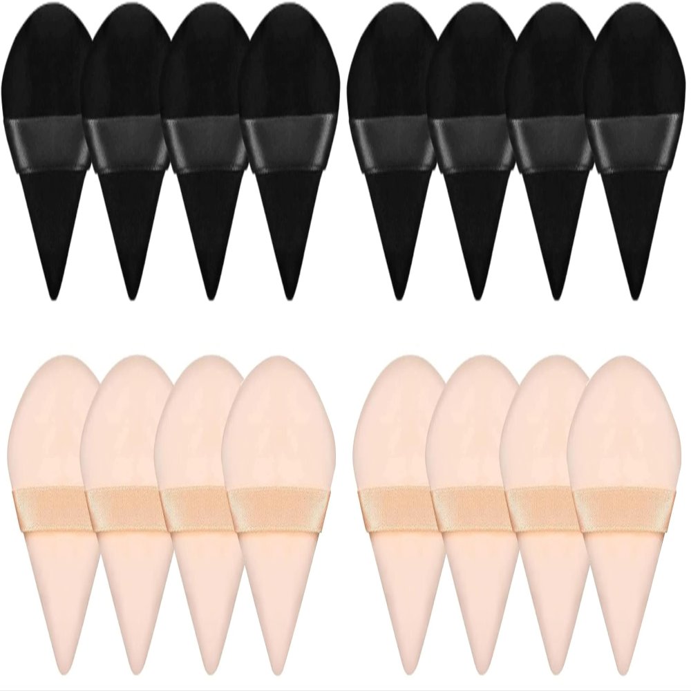 8 Pieces Triangle Powder Puff Face Soft Triangle Makeup Puff Velour Cosmetic Foundation Blender Sponge Beauty Makeup Tools (Pack of 2)