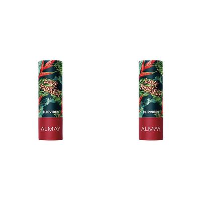 Almay Lip Vibes Lipstick with Vitamin E Oil & Shea Butter, Matte Cream Finish, Hypoallergenic, Love Yourself, 0.14 Oz (Pack of 2)