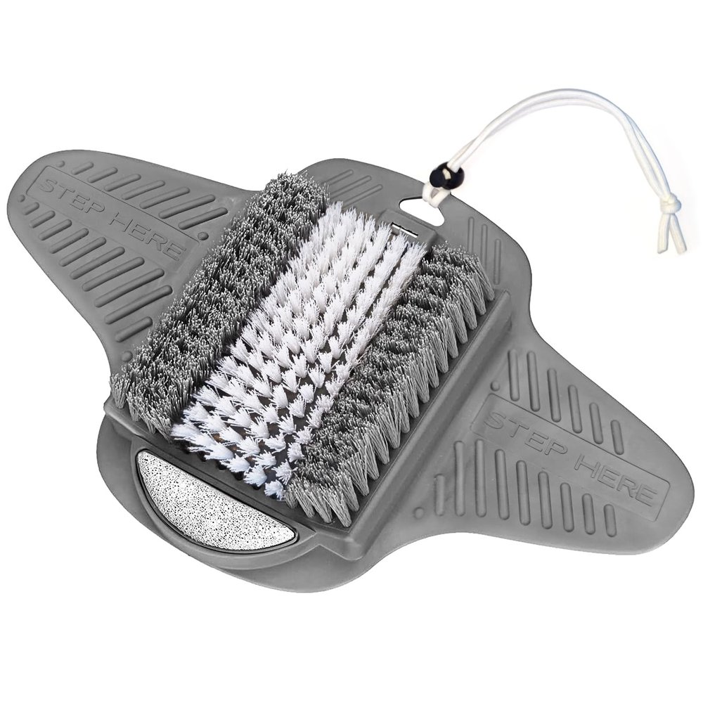 Shower Foot Scrubber With Pumice Stone Foot Scrubber For Shower & Bathtub Slipper Foot Exfoliator Tool Use For Foot Care Cleans Smooths & Removes Dead Skin On Foot Without Bending