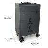 FLEAGE Professional Service Trolley Professional Cosmetic Case with Wheels, Large Cosmetic Case Cosmetic Case, Portable Hairdresser Case Beauty Case Trolley,Black b (Color : Purple) view 2