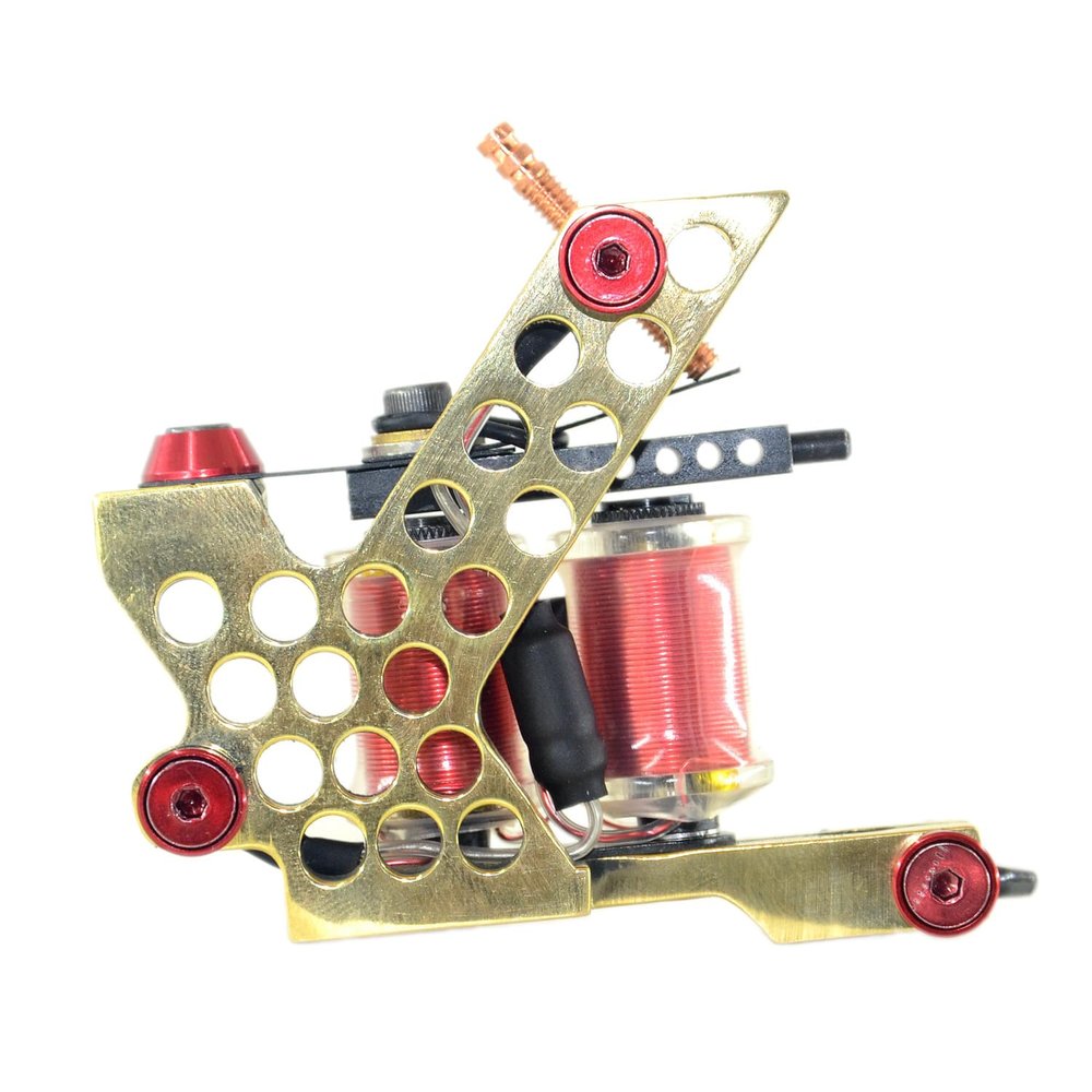1PC Brass Tattoo Machine Liner 1.25 INCH 24AWG 8WRAPS Copper Wire 22UF 50V Coil Non Bobbin US 8-32 Thread TMB-13