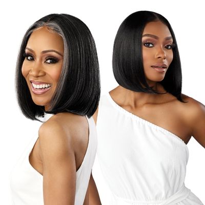 Sensationnel Dashly Lace Saltandpepper Wig - Sp Unit 1 Hand Tied Laceparting Ear to Ear Synthetic (1B OFFBLACK)