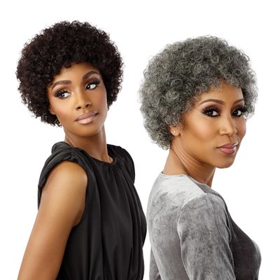 Sensationnel Empire Human Hair Wig - Salt And Pepper Bliss Contouring Mesh Cap Heat Safe (350 COPPERRED)