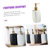 Anneome Ceramic Pump Bottle Shampoo Dispenser for Home Hotel Salon Large Opening Sleek Design Sturdy Refillable Holds Shampoo Body Wash Lotion view 2