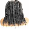 PIB 12" Single Full Lace Knotless Box Braid Wig Square Parted Braided Wigs for Black Women with Natural Baby Hair (44, Salt and Pepper) view 1