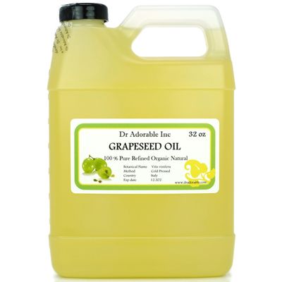 Dr Adorable - 32 oz - Grapeseed Oil - 100% Pure Cold Pressed Organic Natural