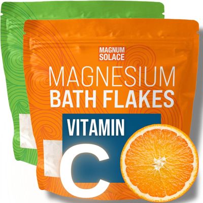10 lbs Magnesium Flakes with Vitamin C, and 5 lbs Unscented Flakes: 2 Pack Bundle