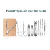 GRFIT Nail Clippers Set 10PCS Nail Clippers Ingrown Nail Nippers Kits with Professional Pedicure Pliers Correction Tool Manicure Set Carbon Steel Manicure Set view 2