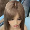 13X6 Chestnut Brown Short Bob Wig With Bangs Brazilian 13X4 Short Straight Lace Front Wigs For Women 4x4 Closure Wig 8inches#150 Density view 2
