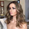 13X4 Ash Blonde Brown Highlight Wig 13X6 Hd Lace Frontal Wig Glueless Short Wavy Human Hair Wigs For Women 360 Frontal Wig 18inches#180 Density view 2