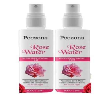 PEEZONS Rose Water Gulab Jal Spray Refreshing Facial Mist - 100 ML (Pack of 2)