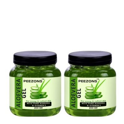 PEEZONS Alovera Gel For Young And Radiant Skin, Face And Hair - 200 GM (Pack Of 2)