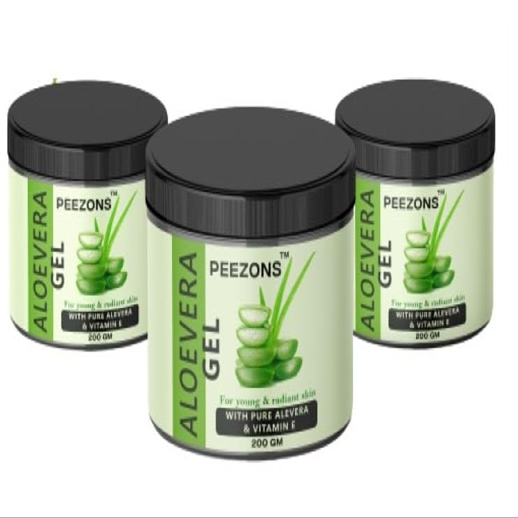 PEEZONS Alovera Gel For Young And Radiant Skin, Hair And Face - 200 GM (Pack Of 3)