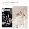 360 Rotating Makeup Brush Holder, 5 Slots Makeup Desk Organizer, Cosmetic Display cases With drawer, Makeup Organizer for Vanity, Bedroom Decor, Bathroom Organizer view 4