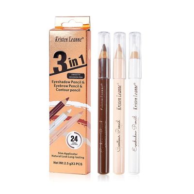 Adurello 3 in 1 Eyebrow Makeup Pencil Kit, Long Lasting Waterproof Eyebrow Pencil Eyeshadow Eyeliner Pencil & Eye Concealer Pencil for Natural Brow Makeup (Black brown)