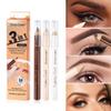 Adurello 3 in 1 Eyebrow Makeup Pencil Kit, Long Lasting Waterproof Eyebrow Pencil Eyeshadow Eyeliner Pencil & Eye Concealer Pencil for Natural Brow Makeup (Black brown) view 3