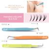 SIVOTE Lash Tweezers for Eyelash Extensions Fiber Tips, Set of 3, Volume, Volume Boot, 90 Degree Tweezers, Blue Yellow Orange view 2