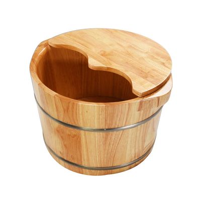 BABYCE Pedicure Foot Soak Tub Footbath,Wooden Foot Basin,Solid Wood Foot Tub,Pedicure Bowl Spa Massage Pedicure Barrels Household Foot Bath Barrel,with Lid Foot Spa Household Wash Ba