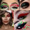 Afflano Red Green Eyeshadow Palette Christmas Makeup Pallet, Green Glitter Eyeshadow Black Red Goth Eyeshadow Highly Pigmented, Witches Makeup, Zombie Vampire Halloween Smoky Eye Makeup view 2