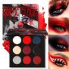 Afflano Red Green Eyeshadow Palette Christmas Makeup Pallet, Green Glitter Eyeshadow Black Red Goth Eyeshadow Highly Pigmented, Witches Makeup, Zombie Vampire Halloween Smoky Eye Makeup view 3