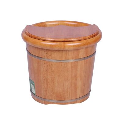 BABYCE Foot Massager Spa Wooden Foot Basin,Solid Wood Foot Tub Care Household Heightening Insulation with Lid Oak Foot Bath Foot Spa Household Wash Ba