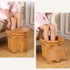 BABYCE Foot Massager Spa Wooden Foot Basin,Solid Wood Foot Tub Care Household Heightening Insulation with Lid Oak Foot Bath Foot Spa Household Wash Ba view 3