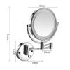 5X Magnifying Wall Mount LED Lighted Makeup Touch Screen Shaving Double-Sided Round Bathroom Vanity Swivel Extendable Cosmetic Concealed Install (Color : Nickel Brushed) view 4