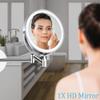 RomildaYuan 8'' Bathroom Wall Mounted, LED Makeup 3 Color Mode USB Charge Touch Screen Adjustable Light Double Sided 1X/7X Magnifying, Shaving Extendable 360 Swivel Vanity Mirror view 2