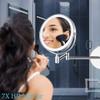 RomildaYuan 8'' Bathroom Wall Mounted, LED Makeup 3 Color Mode USB Charge Touch Screen Adjustable Light Double Sided 1X/7X Magnifying, Shaving Extendable 360 Swivel Vanity Mirror view 3