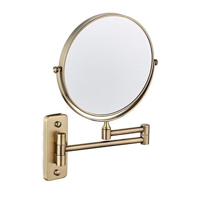 RomildaYuan Magnifying Wall Mounted Makeup 8-inch Two-Sided Swivel Wall Mounted Mirror, Extending Folding Bathroom Shaving Cosmetic Make Up 3X Magnification Bronze Color