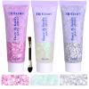 Body Glitter Face Glitter Gel: Singer Concerts Disco Festival Rave Accessories Face Glitter Makeup 150ml Chunky Sequins Mermaid Face Body Hair Glitter Gel (White&Silver&Pink) view 1