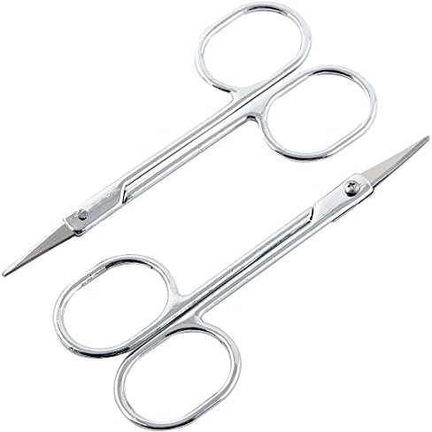 XYWHPGV Beauty Eyebrow Shear Trimming Curved Edge Scissors 2 Pcs(3d583 de425 cd3f9 19163 1f70e 87530