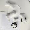 4PC Bone Hair Clips Elastic Tie White Bone Barrettes, Halloween Costume Accessories Plush Hairpins Hair Tie view 4