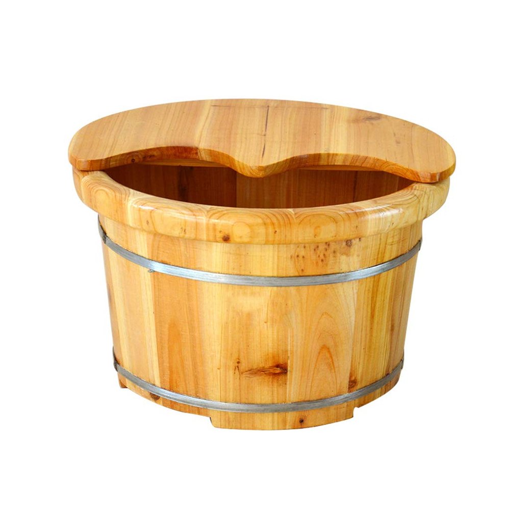 BABYCE Pedicure Foot Soak Tub Solid Wood Foot Tub,Wooden Foot Basin,Smooth and Delicate Pedicure Barrels,Pedicure Bowl Spa Massage Pedicure BarrelsFoot Bath Barrel Foot Spa Household Wash Ba