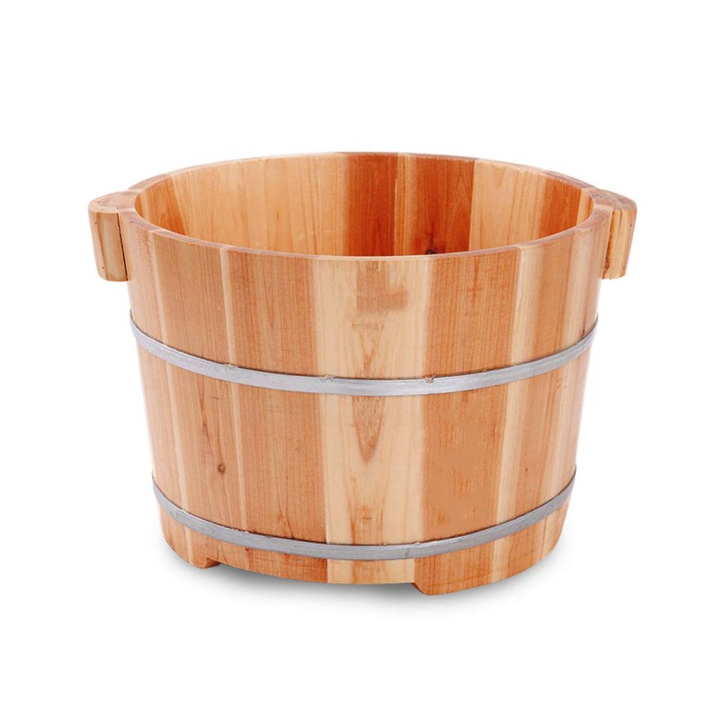 BABYCE Pedicure Foot Soak Tub Solid Wood Foot Tub,Wooden Foot Basin,Smooth and Delicate Pedicure Barrels,Pedicure Bowl Spa Massage Pedicure BarrelsFoot Bath Barrel Foot Spa Household Wash Ba