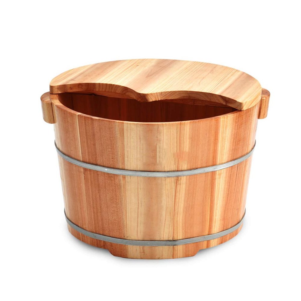 BABYCE Pedicure Foot Soak Tub Solid Wood Foot Tub,Wooden Foot Basin,Smooth and Delicate Pedicure Barrels,Pedicure Bowl Spa Massage Pedicure BarrelsFoot Bath Barrel Foot Spa Household Wash Ba