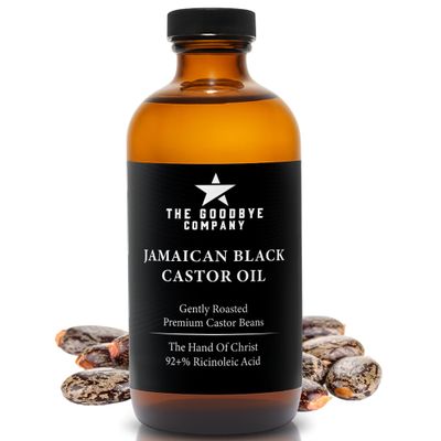 The Goodbye Company Black & Gold Castor Oil Blend Cold-Pressed & Unrefined Pure Hexane-Free Oil for Hair, Skin, Body, Eyelashes & Eyebrows