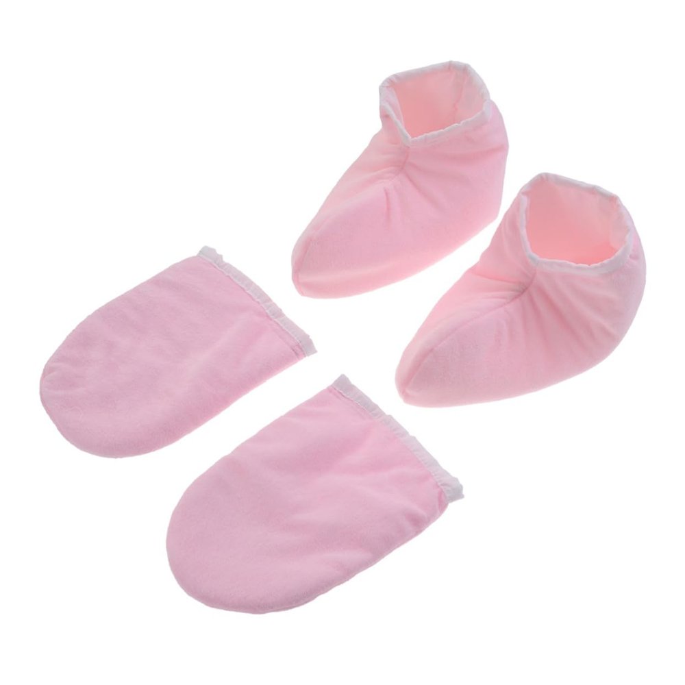 Beaupretty 2pairs Paraffin Wax Gloves for Heat Therapy Spa Insulated Mitt Covers for Hand Feet Moisturizing Treatment Soft Cloth Smooth Liner