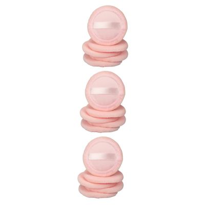 Beaupretty 15pcs Cotton Makeup Powder Puff for Foundation Loose Powder Applicators for Smooth Even Finish for Salon Home Travel Use Orange