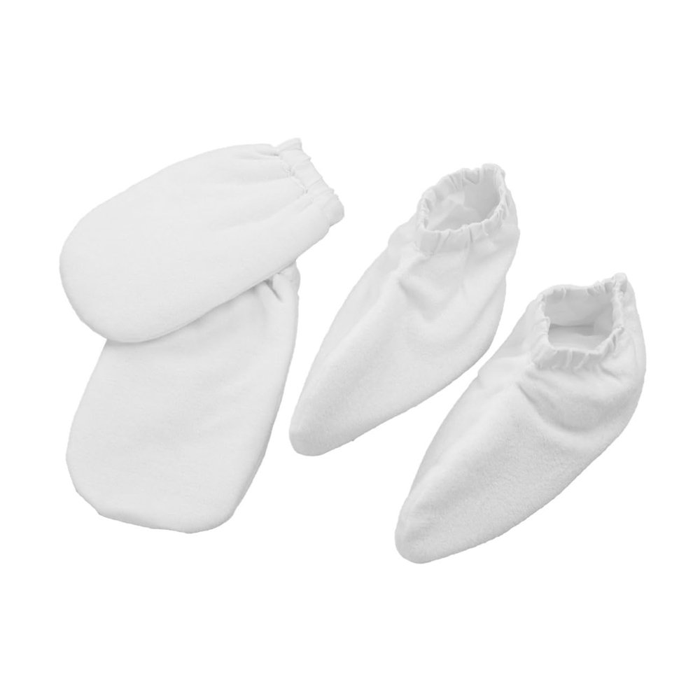 Beaupretty 2pairs Paraffin Wax Gloves for Heat Therapy Insulated Mitt Covers for Hand Feet Care Soft Cloth with Liner for Nourishing Dry