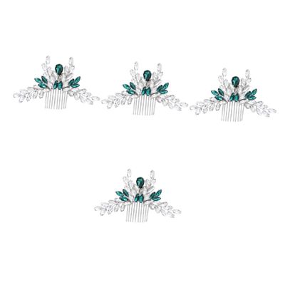 Beavorty 4pcs Bridal Hair Side Comb Rhinestones Elegant Hair Accessories for Weddings Lightweight Headdress Easy to Wear for Bride Special Occasions Stunning Comb