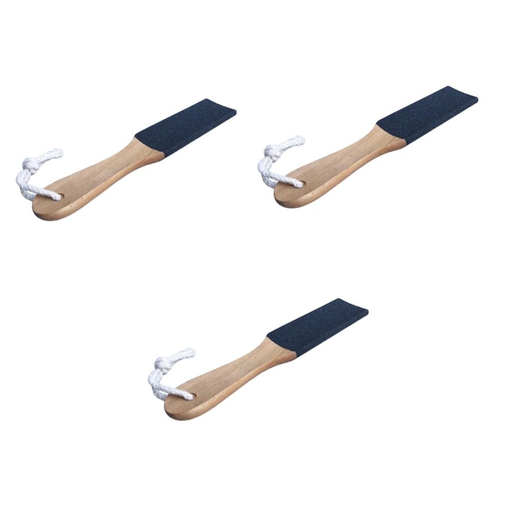 Beaupretty 3pcs Callus Remover Foot File Double-Sided Foot Scrubber Wooden Handle for Instant Smoothness