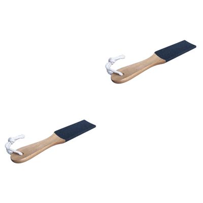 Beaupretty 2pcs Double-Sided Wooden Handle Foot File Ergonomic Foot Scrubber for Dead Skin Removal Pedicure Tool for Soft Design for Home and Travel Use