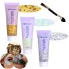 Body Glitter Face Glitter Gel: Singer Concerts Disco Festival Rave Accessories Face Glitter Makeup Chunky Sequins Mermaid Face Body Hair Glitter Gel (White&Silver&Gold) view 1