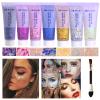 Body Glitter Face Glitter Gel: Singer Concerts Disco Festival Rave Accessories Face Glitter Makeup Chunky Sequins Mermaid Face Body Hair Glitter Gel (White&Silver&Pink&Gold&Blue&Purple&Rose) view 1