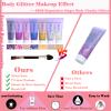 Body Glitter Face Glitter Gel: Singer Concerts Disco Festival Rave Accessories Face Glitter Makeup Chunky Sequins Mermaid Face Body Hair Glitter Gel (White&Silver&Pink&Gold&Blue&Purple&Rose) view 3