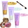 Body Glitter Face Glitter Gel: Singer Concerts Disco Festival Rave Accessories Face Glitter Makeup 150ml Chunky Sequins Mermaid Face Body Hair Glitter Gel (White&Pink&Gold) view 1