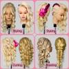 Mannequin Head Human Hair 24" 100% Human Hair Mannequin HeadCosmetology Mannequin Head Doll Head for Hair Styling Hairdresser Manikin Head with Free Clamp Holder(Blonde) view 3